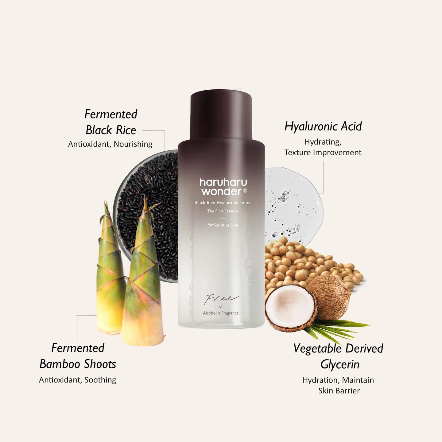 Haruharu Wonder Black Rice Hyaluronic Toner for Sensitive Skin (150ml)
