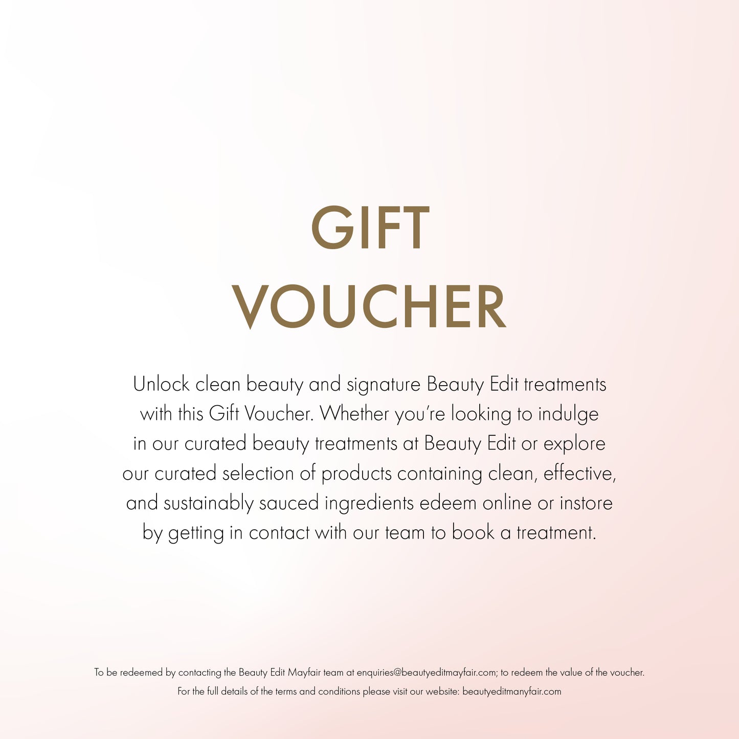 The Beauty Edit Mayfair Gift Voucher