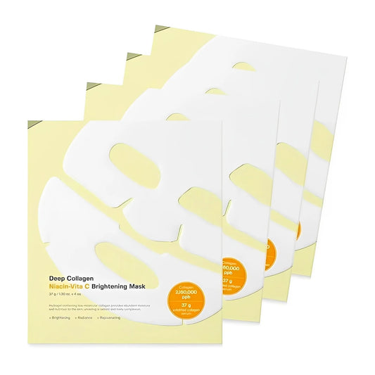 Deep Collagen Niacin Vita C Brightening Mask Pack (4pc)