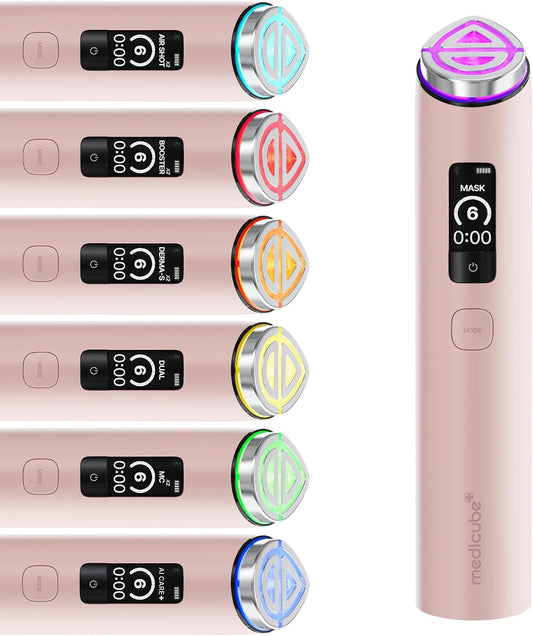 Medicube AGE-R Booster Pro X2 in pink, Korean skincare device at Beauty Edit Mayfair, Berkeley Street, London W1J