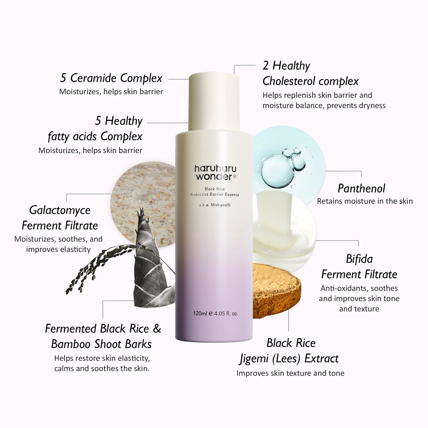 Haruharu Wonder Black Rice Hyaluronic Probiotics Barrier Essence (120ml)